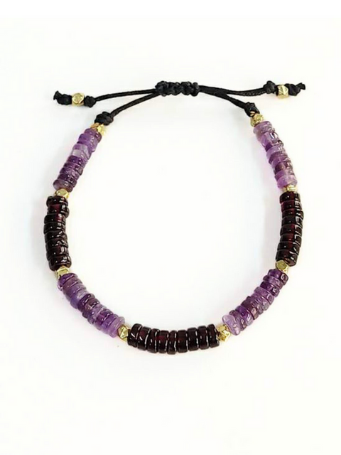 Amethyst + Garnet Bracelet