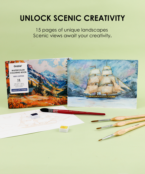Watercolor Coloring Club Box Landscape