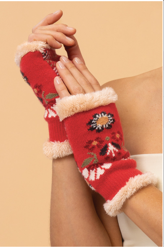 Ladies Cosy Fair Isle Wrist Warmers