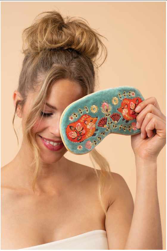 Floral Art Hedgehog Luxury Lavender Eye Mask