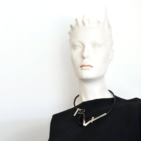 Allure Cord Necklace Black/Gold