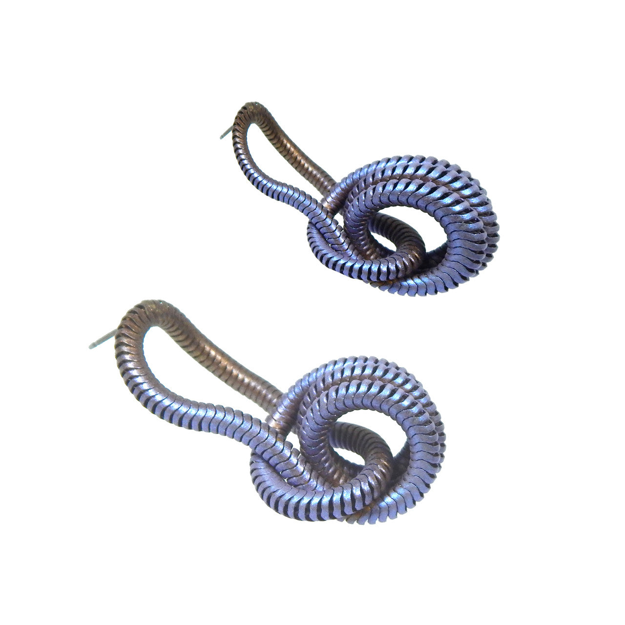 Triple Spiral Knot Earring with Blue and Green Pearl