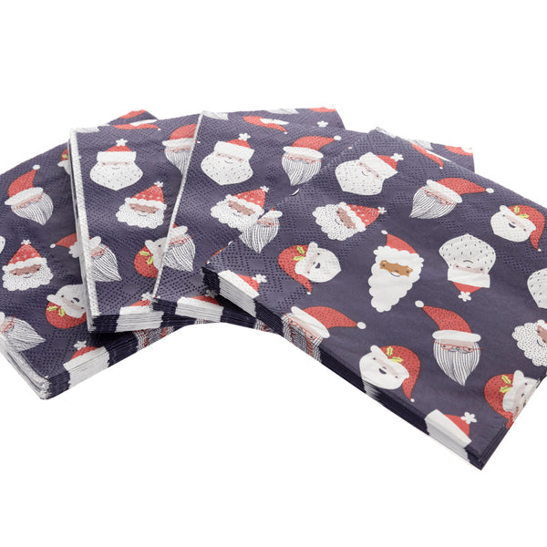 Brown and White Santas Cocktail Napkins