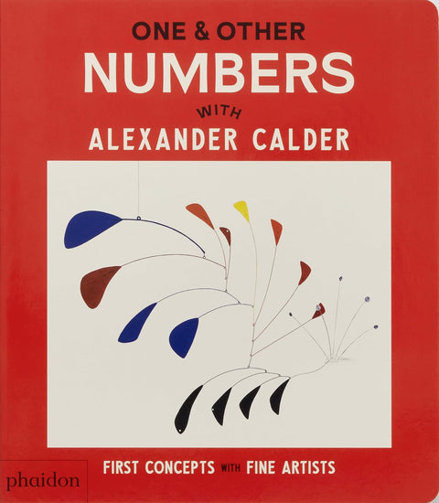 Book cover of 'One & Other Numbers with Alexander Calder' featuring abstract art and red background.
