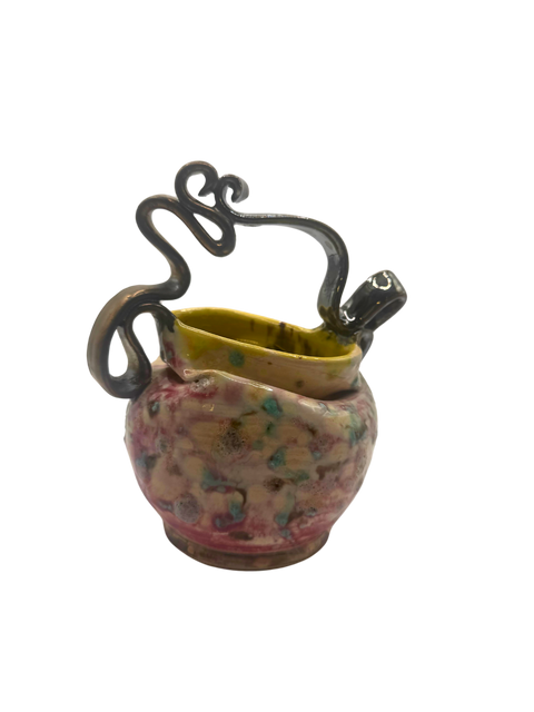 Spring Colored Scroll Handle Basket