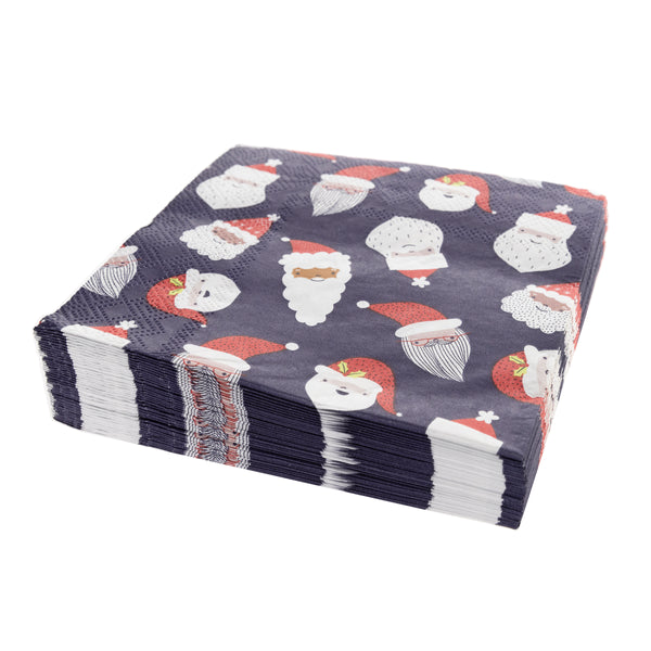 Brown and White Santas Cocktail Napkins