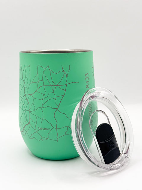 Hometown Map Insulated Wine Tumbler Sunday Green