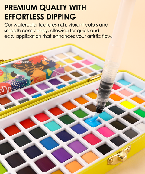 Watercolor Set of 100 with Brushes