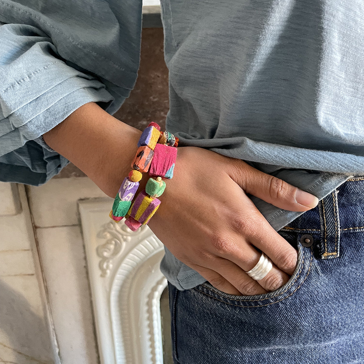 Edged Kantha Bracelet