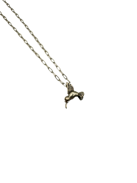Antique Silver Hummingbird Necklace