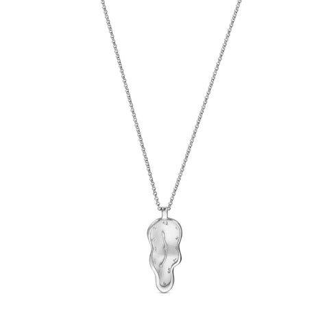 Dali Clock Necklace Silver