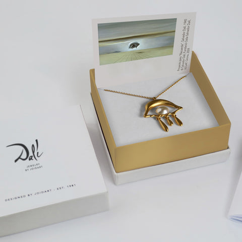 Dali Eye Necklace with Pearl and Gold