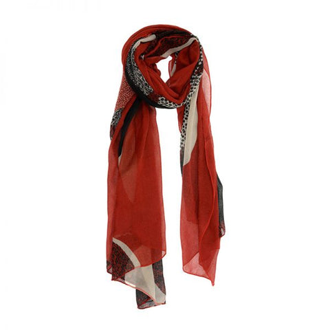 Ruby Circles and Dots Scarf
