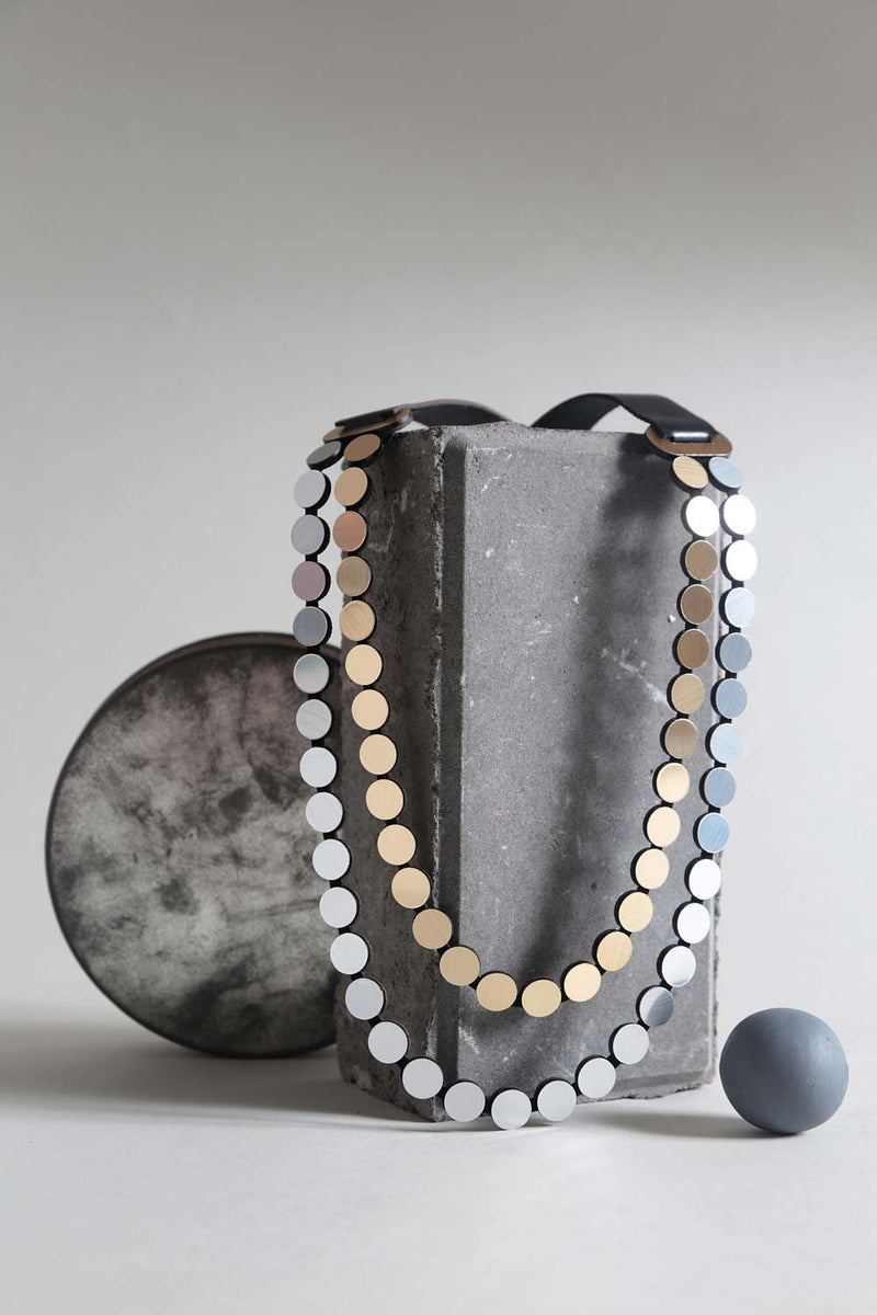 Abstraction Necklace Silver and Gold
