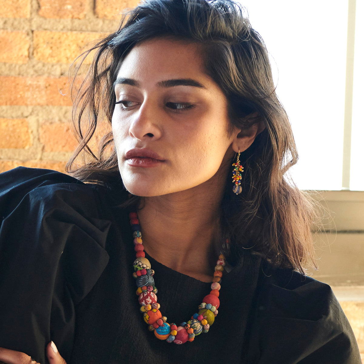Confetti Kantha Cluster Earrings
