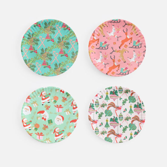 Vintage Christmas Pattern "Paper" Plate