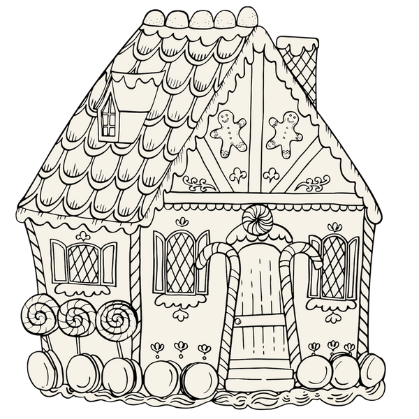 Die Cut Gingerbread House Coloring Placemat