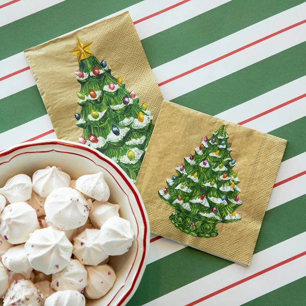 Vintage Christmas Tree Cocktail Napkins