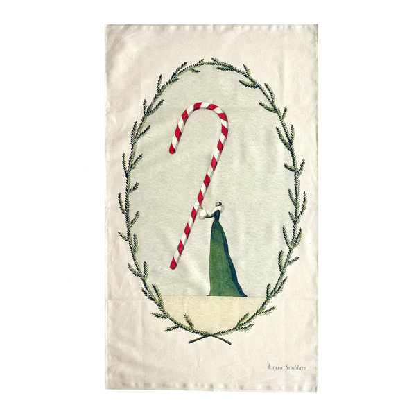 Candy Cane Tea Towel