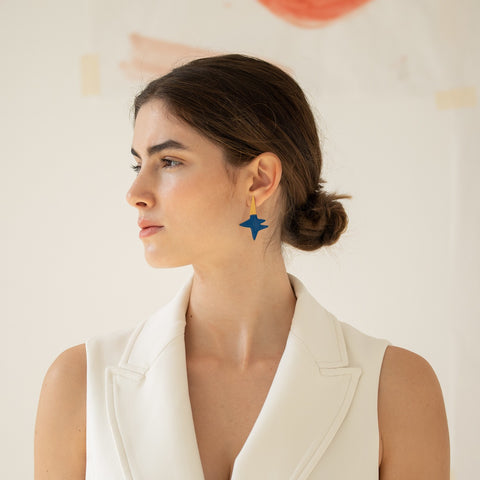 Miro Blue Gold Earrings