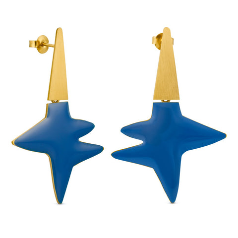 Miro Blue Gold Earrings
