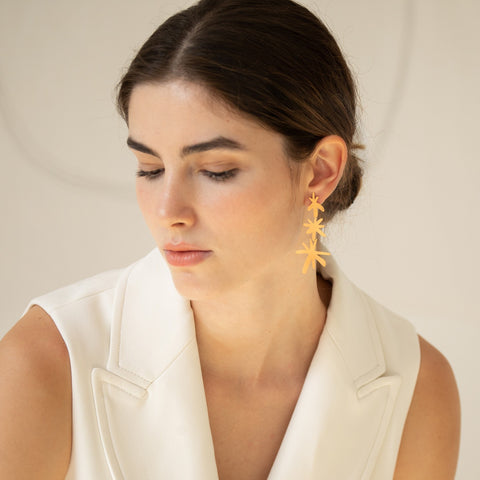 Miro Long Gold Star Earrings