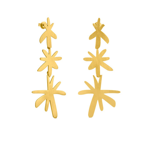 Miro Long Gold Star Earrings