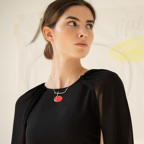 Miro Red and Silver Necklace