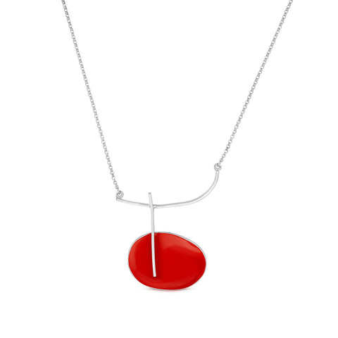 Miro Red and Silver Necklace