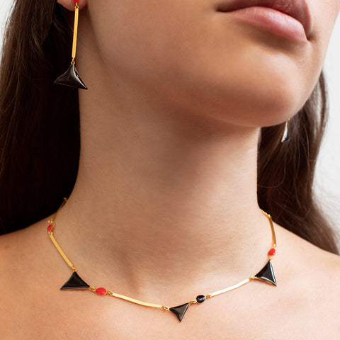 Miro Golden Necklace Triangles