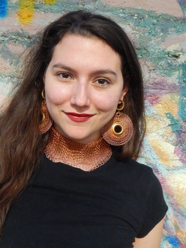 Crochet Look Earrings with Filigree Top