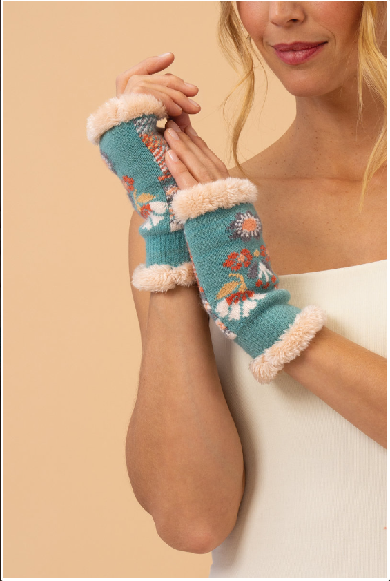 Ladies Cosy Fair Isle Wrist Warmers