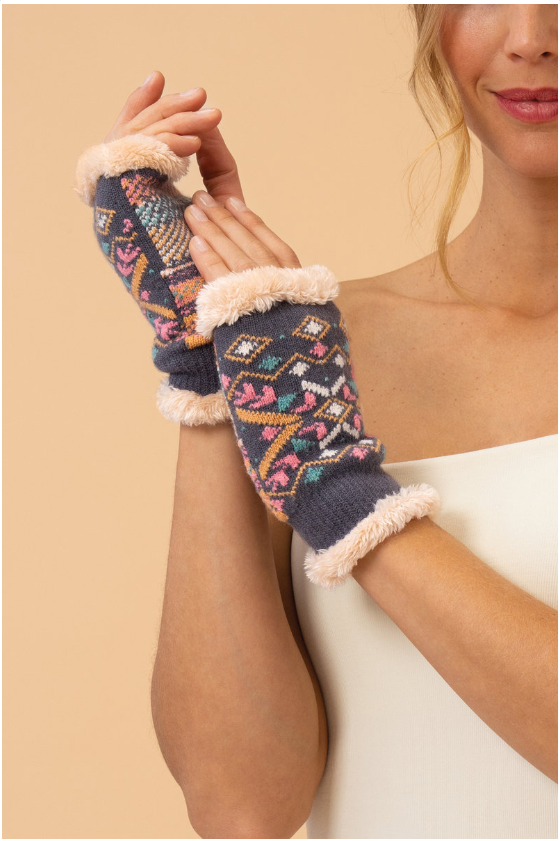 Ladies Cosy Fair Isle Wrist Warmers