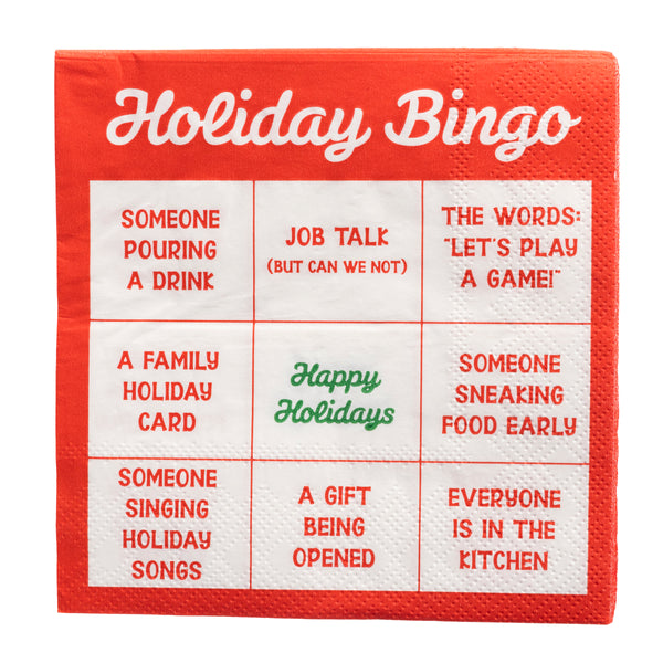 Holiday Bingo Cocktail Napkin