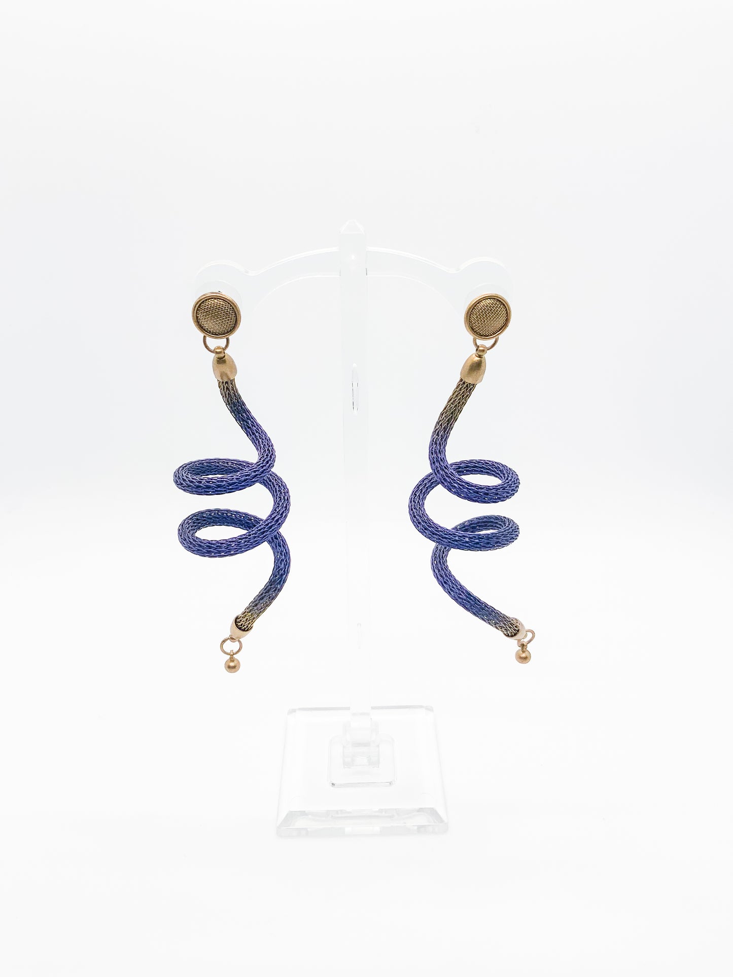 Mesh Tube Spiral Earrings