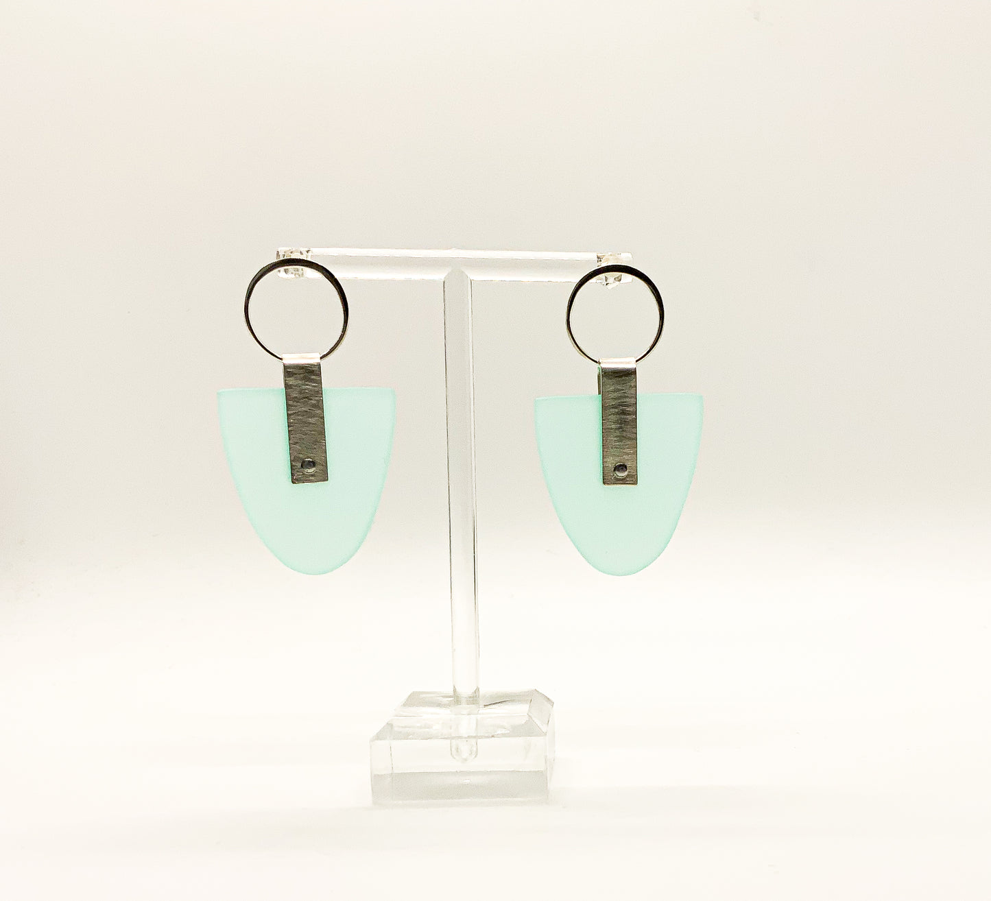 Mint Blue Half Dome Earring