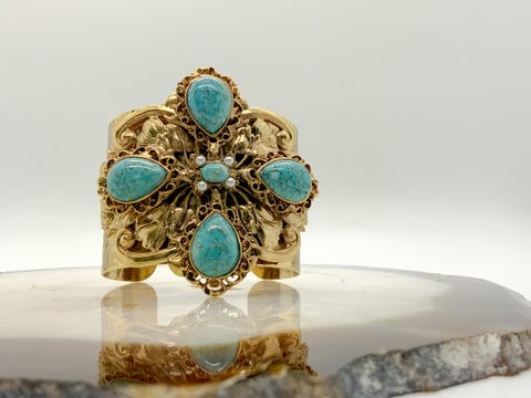 Turquoise Cross Cuff Bracelet