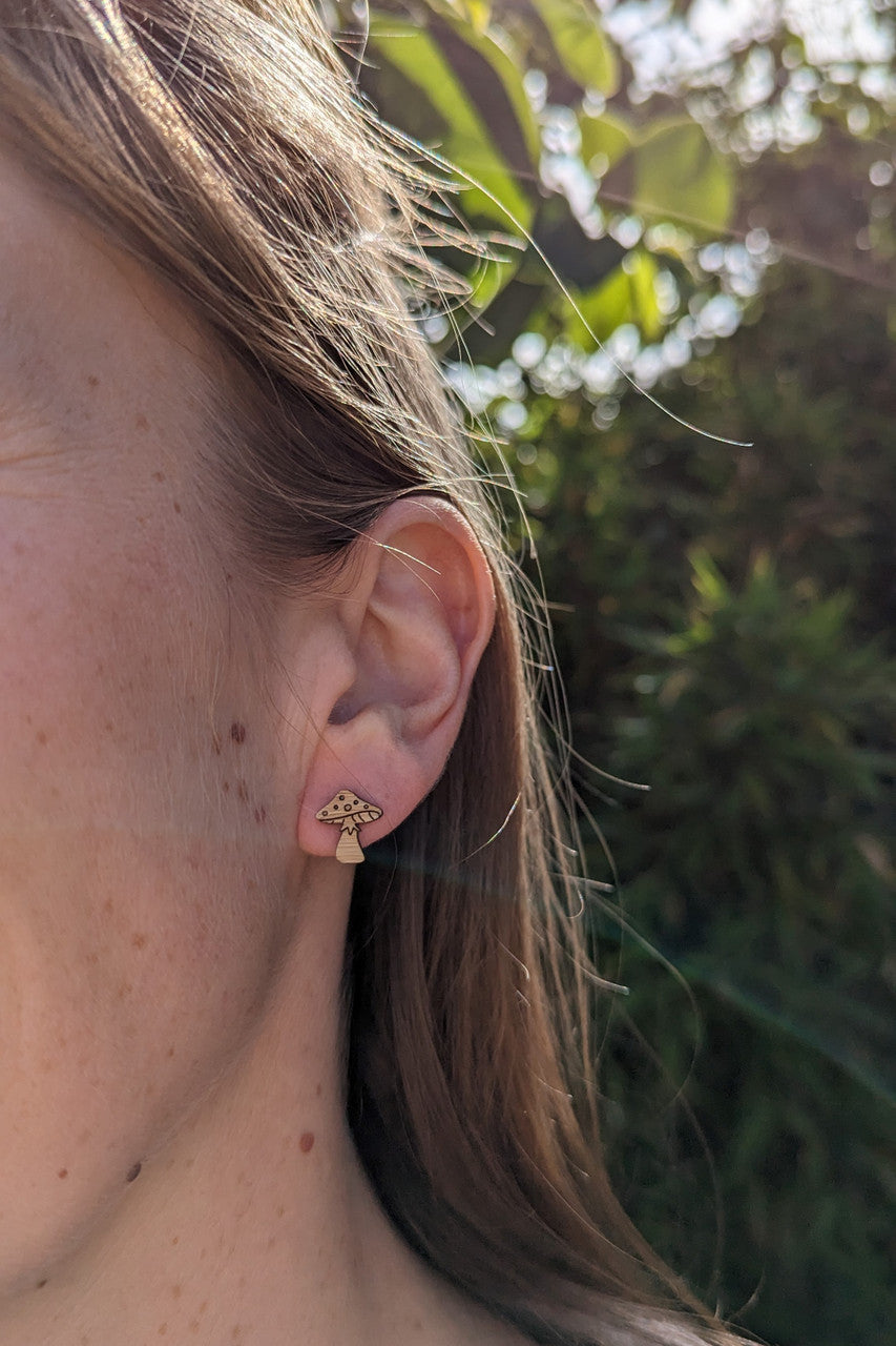 Mushroom Bamboo Earrings