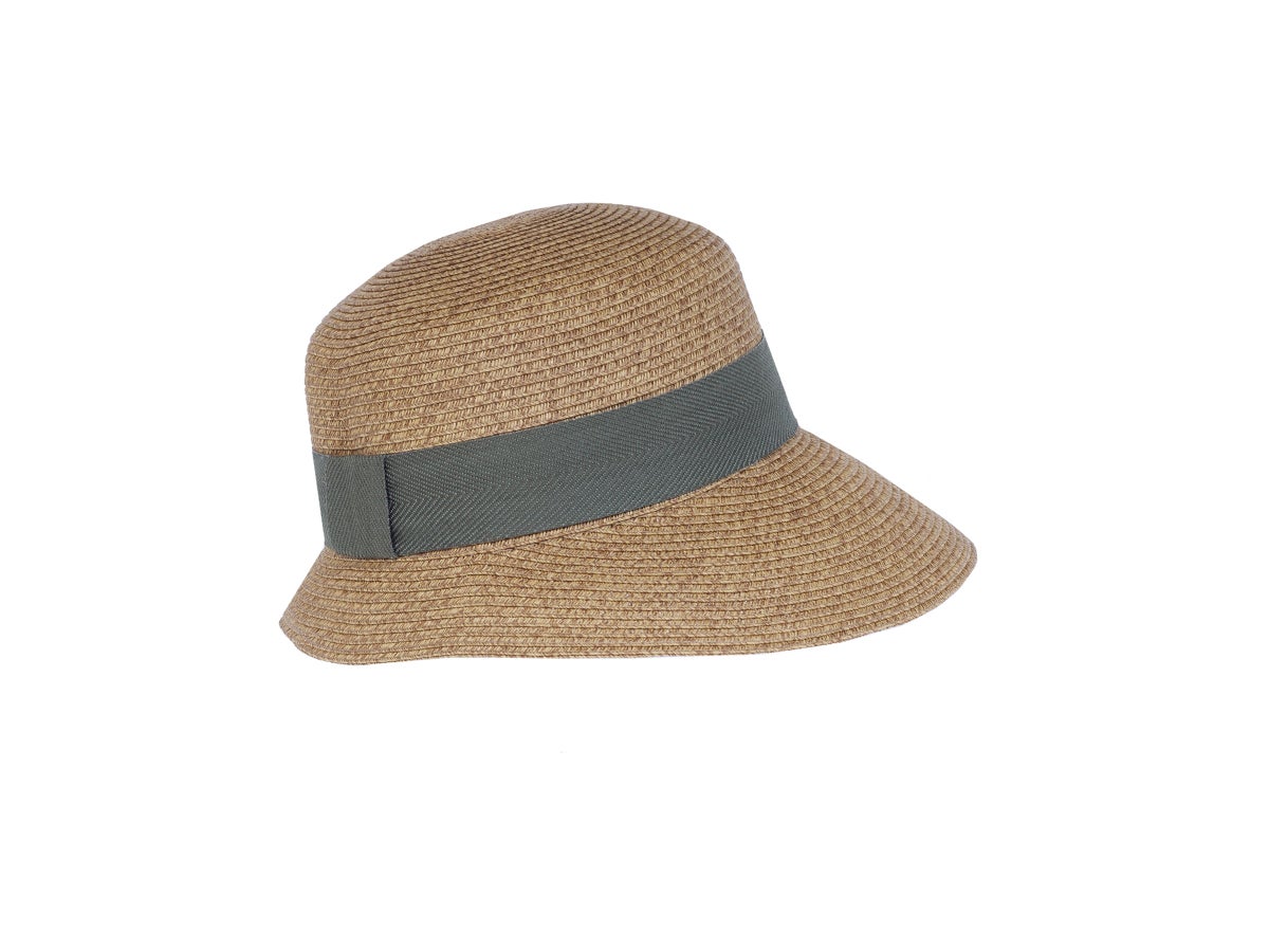 Olive Ribbon Asymmetric Cloche