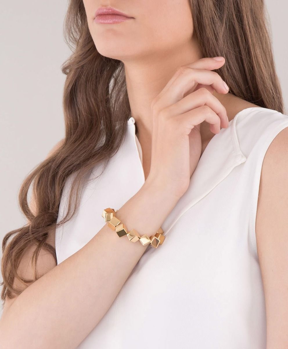 Small Gold Cube Bracelet