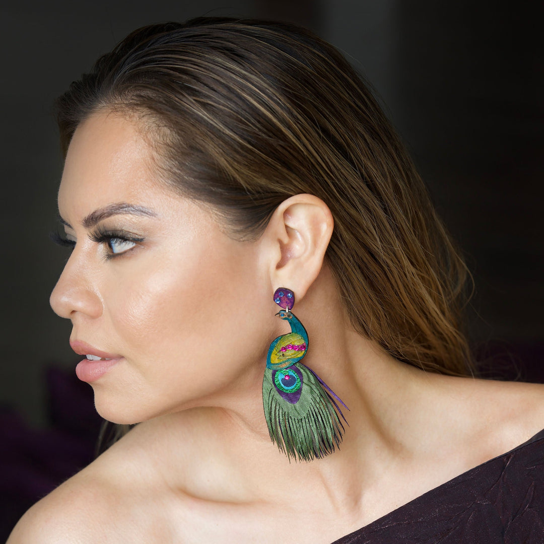 XL Peacock Earring