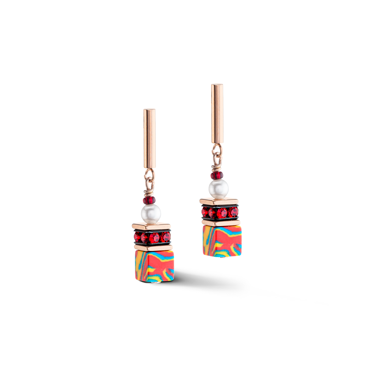 GeoCUBE Fusion Festive Earrings Red