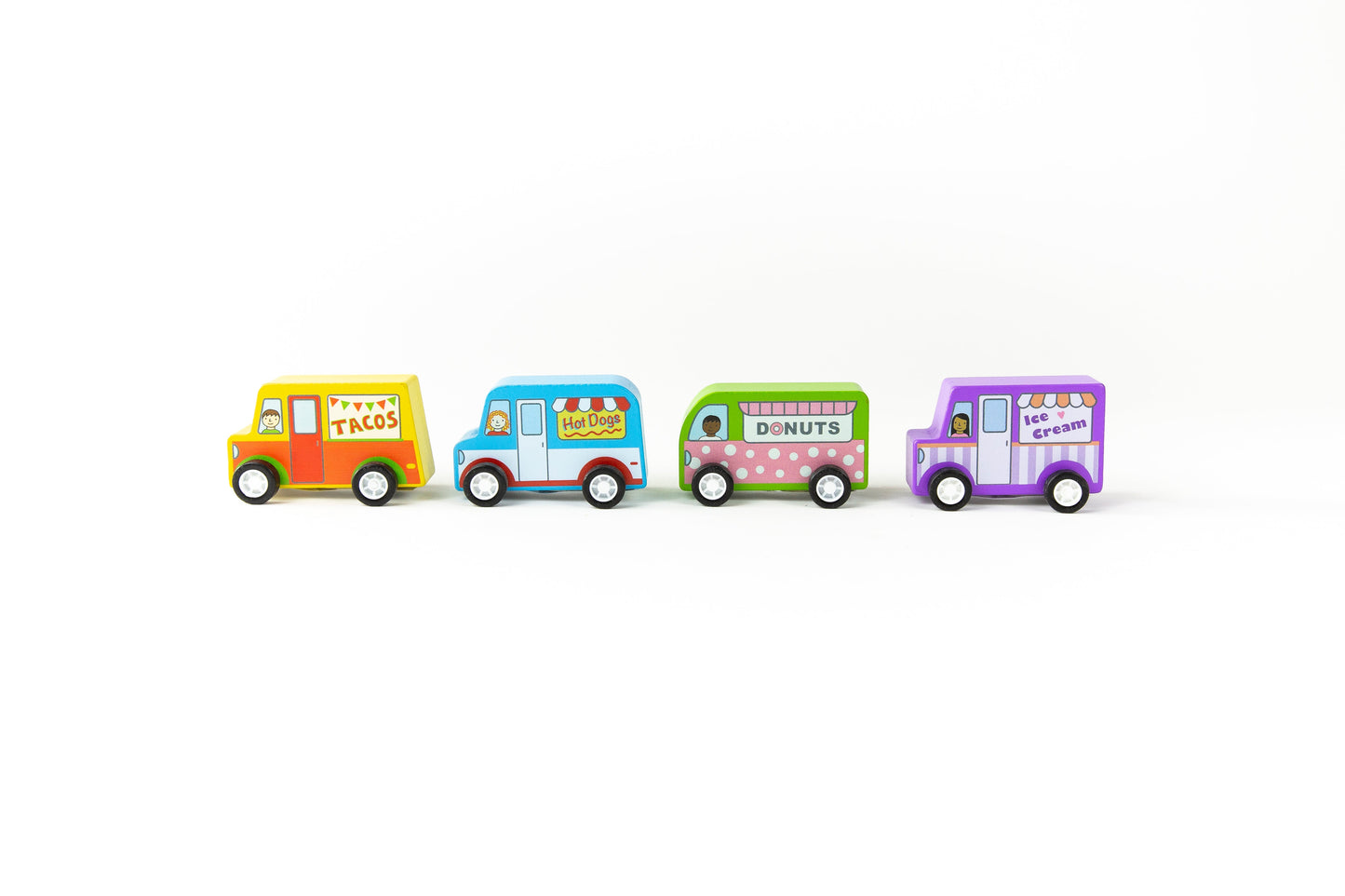 Food Trucks-Wooden Pull Back