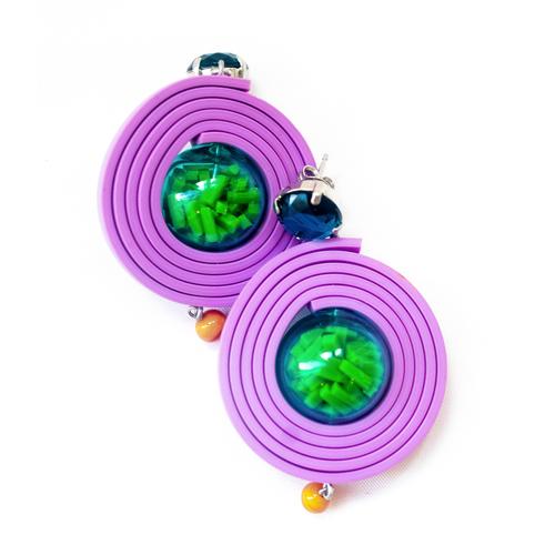 Confetti and Rubber Ring Earring