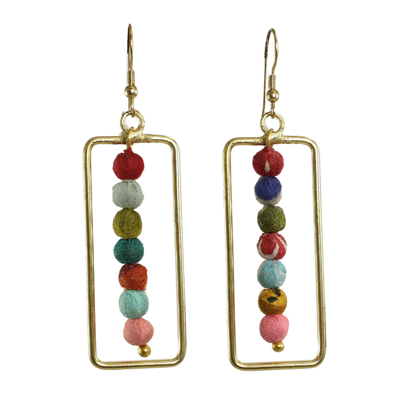 Framed Kantha Earrings