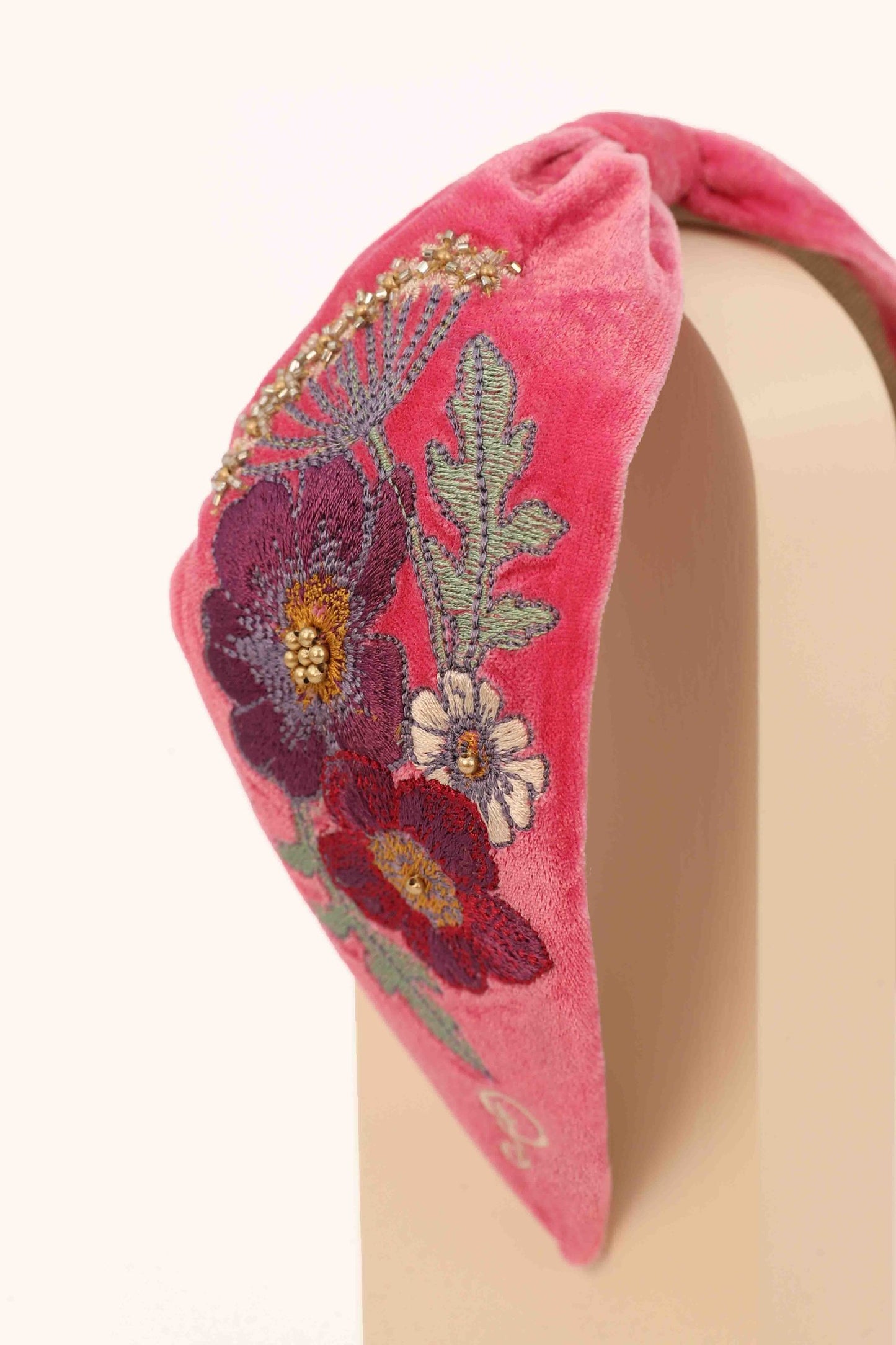 Embroidered Wild Woodland Headband Bubblegum