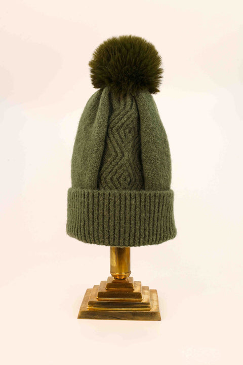 Ingrid Bobble Hat Olive