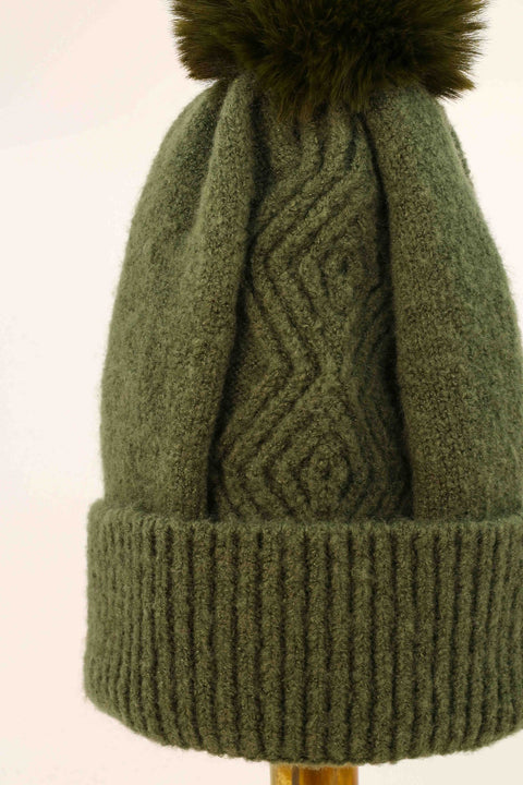 Ingrid Bobble Hat Olive
