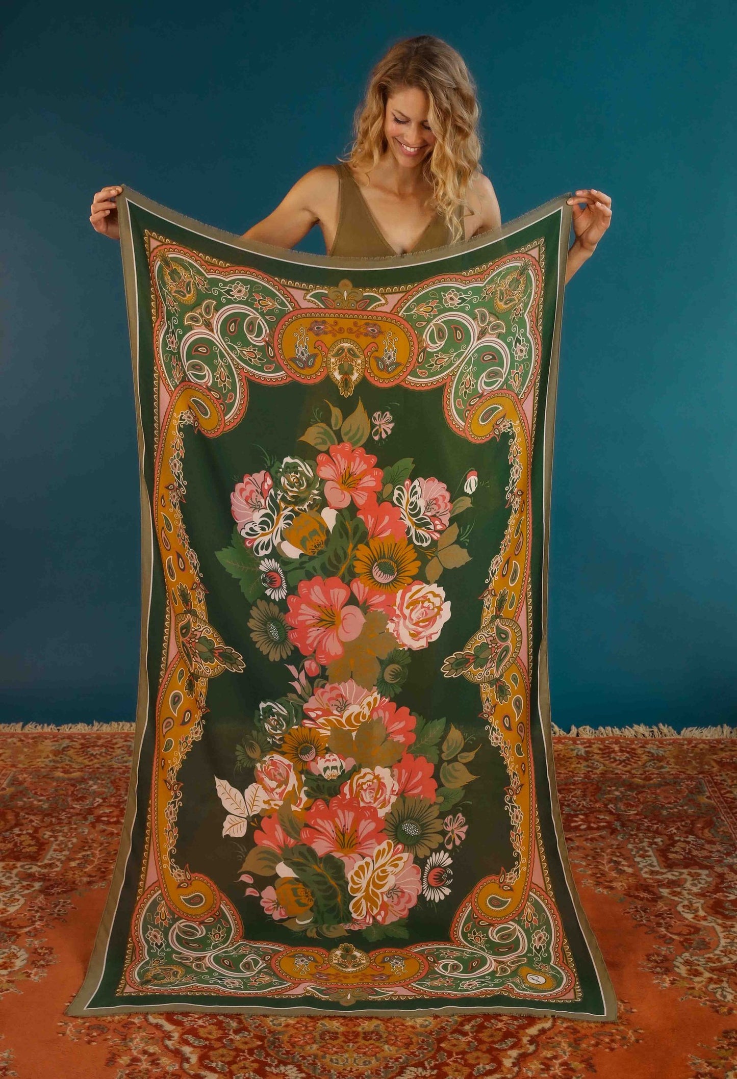 Folk Art Floral Scarf