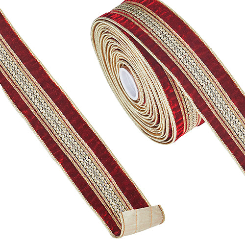 Velvet with Braid Wired Ribbon
